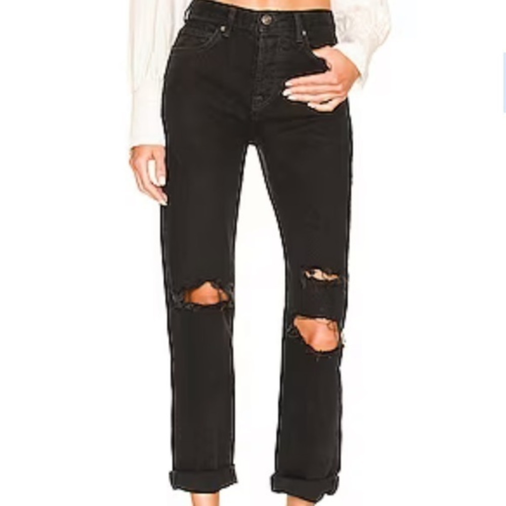 NWT We The Free Boyfriend‎ Jean in Black Magic